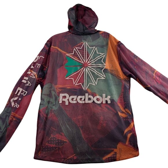 Reebok Reversible All Over Print Windbreaker Lemar & Daubed Jacket Mens Large - Picture 11 of 16